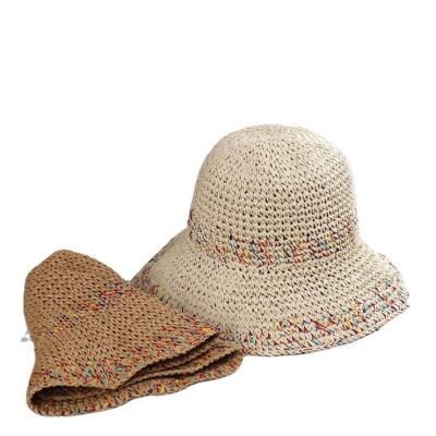 China Summer Panama Sun Hats Men's Women's Hat Straw Hat Women's Rainbow Patchwork Sun Protection Sun Hats For Women Visor Sun for sale