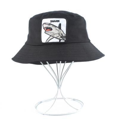 China 2021 New Fashion Panama Sun Protection Bucket Hats Men Women Summer Fishing Hat Shark Embroidery Animal Hip Hop Hat Bob Hat for sale