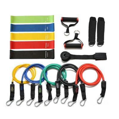 China Elastic Hip Resistance Band 11 Pcs Roll Fitness Training Exercise Bands Gym Latex Resistance Tube Set for sale