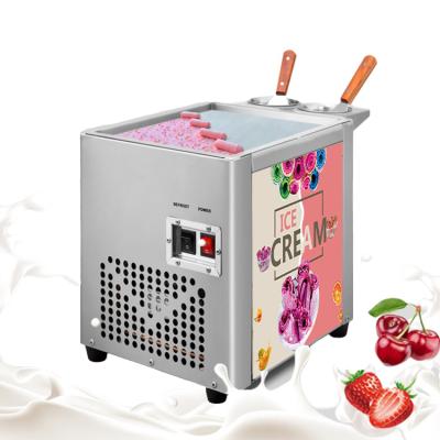 China High Quality Snack Factory Square Pan Mini Commercial Fried Soft Ice Cream Roll Makers Machine for sale