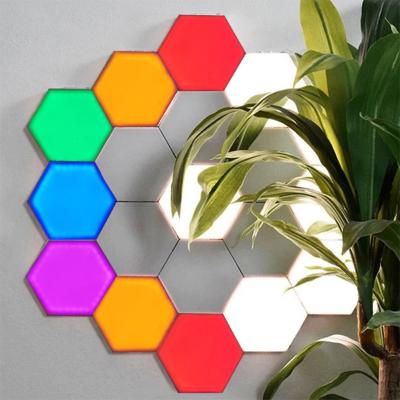 China Dropshipping Modern Hexagon Tile RGB Night Light Shop Light Led Hexagon Lights Ceiling for sale