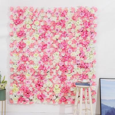 China Wholesale Modern High Quality Fabric Flower Wall Curtain Flower Wall Roll Up Flower Wall for sale