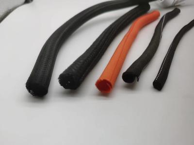 China Self-extinguish PET Wrap Around Braided Sleeving Cable Protected Wire Harness Management for sale