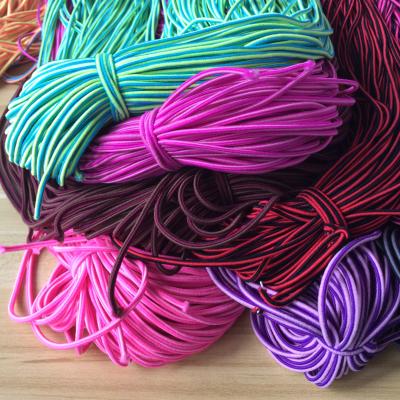 China Guangzhou Factory Viable Stock Supply 24 Solid Colors Flat Elastic Hair Tie Bungee Cord TCHC24 for sale