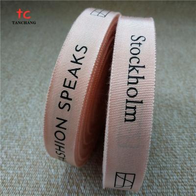 China Factory wholesale double face printed custom logo grosgrain cotton rayon petersham ribbon for garment TCMDY01 for sale