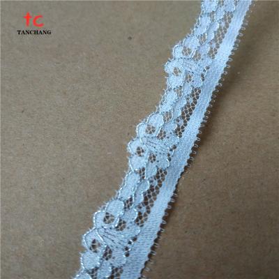 China Guangzhou factory supply 1.5cm sustainable silver lurex lace trim lycra lace for lingerie LSHB11 for sale