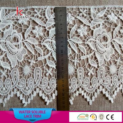 China 22cm Cotton Lace Trimming Water Soluble Crochet Lace New Design Viable Balance Chemical Balance Lace SRTM96 for sale