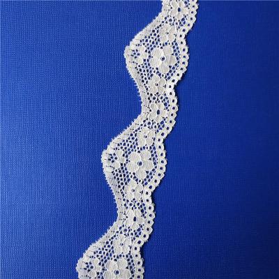 China Guangzhou factory wholesale 3.5cm scallop design nylon spandex quality lycra lace viable trim for lingerie LSHB9222 for sale