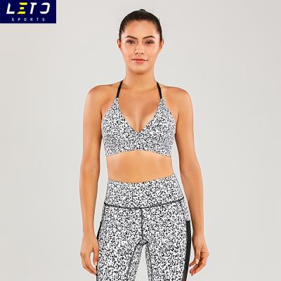 China Breathable Lady Yoga Bra Sports Bra Printed Sports Bra With Removeable Padding for sale