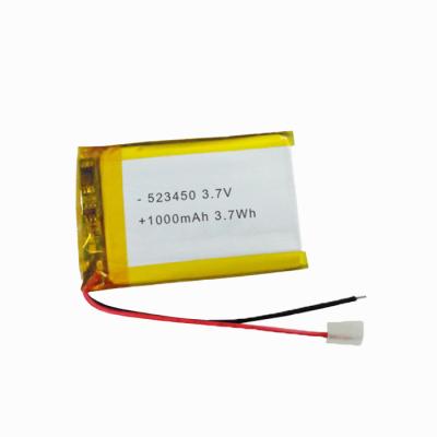 China RC Helicopter Battery 3.7V 1000mAh Polymer Lithium Battery 523450 Deep Cycle for sale