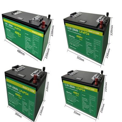 China 12V 24V LiFePO4 Battery Pack 100A 200A With Plastic Shell for sale