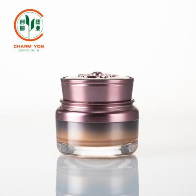 China Wholesale Cosmetic Packaging Bottle 50g Acrylic Double Color Face Cream Eco - Friendly Jar for sale