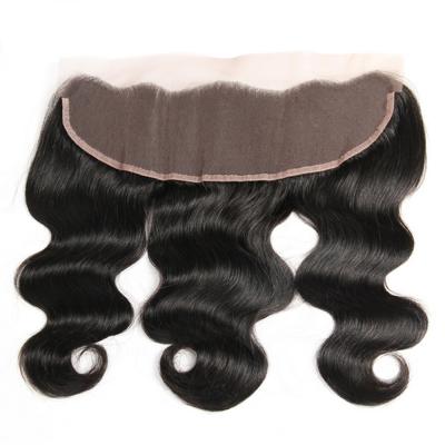 China Brazilian hair headband, 180 knots grade 8A 13 x 4inch body wave hidden frotal hair closure piece for sale