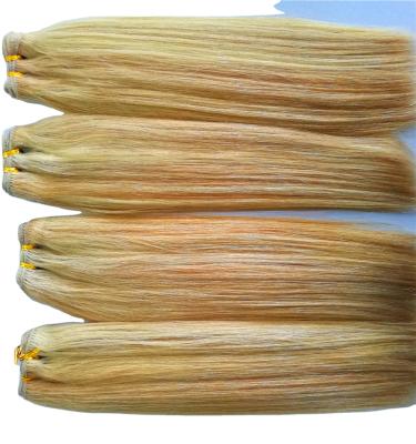 China Wholesale Price 20inch 18# 100gram Real Silky Straight Wave 100% Human Hair Blonde Hair Weave for sale