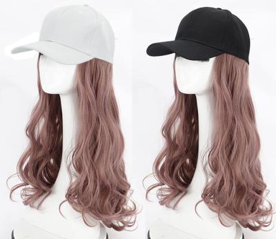 China New 2019 Italian wave design fashion wig, straight and curly, many size, various colors wig with baseball cap for sale