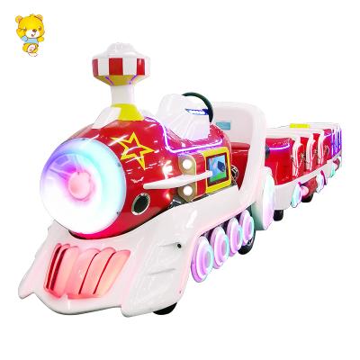 China Fiberglass Amusement Park Battery Trackless Train With Radar System For Kids In Shopping Mall for sale