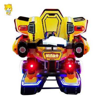 China Fiberglass Battery Operate Children Ride Walking Robot Amusement Park Laser Gun Shoot Battle Robot King for sale