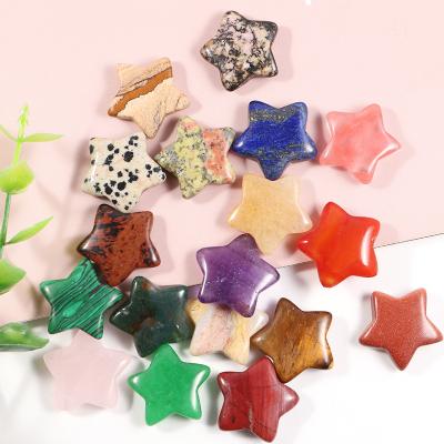 China 20mm Folk Art Star Decoration Craft Stone Natural Healing Quartz Crystal Star Gemstone Crystal Ornaments For Christmas Home Decoration for sale