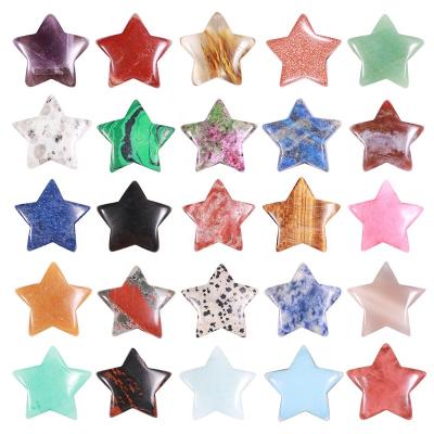 China Handmade Cut Natural Gemstone Quartz Crystal Star Healing Ornaments Big Folk Art Crystal Crafts 30mm For Home Decorate for sale