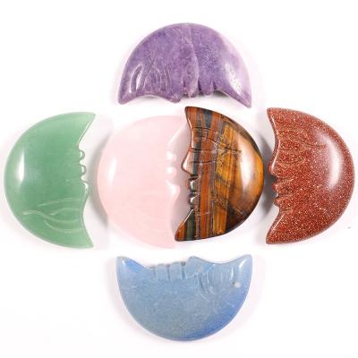 China Europe home decorative stone open reiki natural healing chakra moon face moonface crystal gemstone for sale