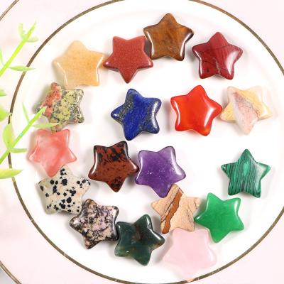 China Folk Art Carving Star Opens Crystal Healing Stones Mini Star Gemstone Natural Crystal For Decorations for sale