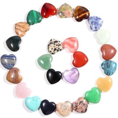 China Europe Customized 20x8mm Natural Quartz Gemstone Mini Heart-Shaped Crystal Stone Mini Heart-Shaped Puffy Love Healing Pendant Gemstone for sale