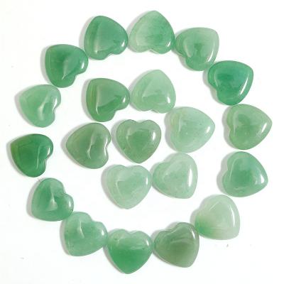 China Europe Customized 20x6mm Mini Natural Green Jade Heart Polished Healing Love Green Aventurine Heart Crystal Crafts for sale