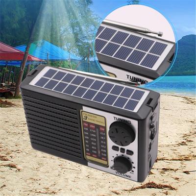 China Portable Mini Portable Rechargeable Outdoor With LED Light Solar Panel Multi Speaker AM FM Switch Band Wireless Radio for sale