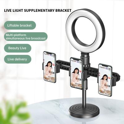 China Live Stream Multi-Camera Bracket Adjustable Three-Position Tripod Mobile Phone Tiktok Frame Video Connecting Photography for sale