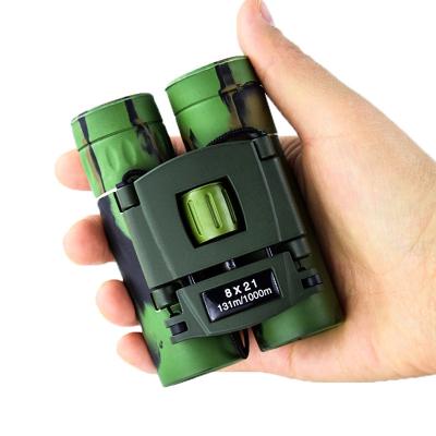 China Outdoor Portable TELESCOPE 8x21 Mini TELESCOPE 8x21 Power Hd Binoculars Army Green Camouflage High Telescope for Kids for sale