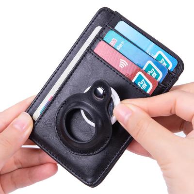 China RFID Blocking Protects Drop Shipping Rfid Blocking PU Leather Men Women Air Tag Holder Front Pocket Credit Cards Slim Wallet for sale