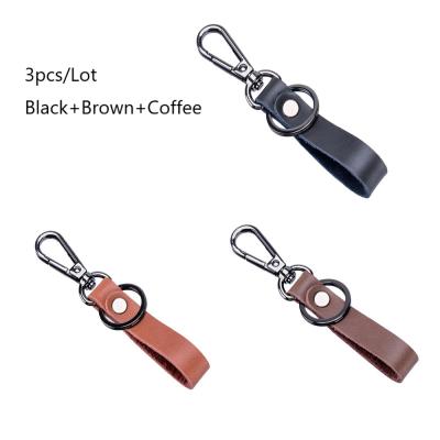 China Fashion Drop Shipping 3pcs/Lot Car Key Holder Genuine Leather Key Chain For Men And Women for sale