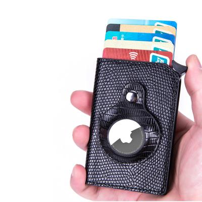 China RFID Pop Up Rfid Card Holders Blocking Metal Card Wallet With Air Tag Cover for sale