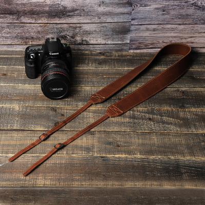 China Vintage Camera DSLR Strap Shoulder Neck Strap Genuine Leather Adjustable Belt for sale