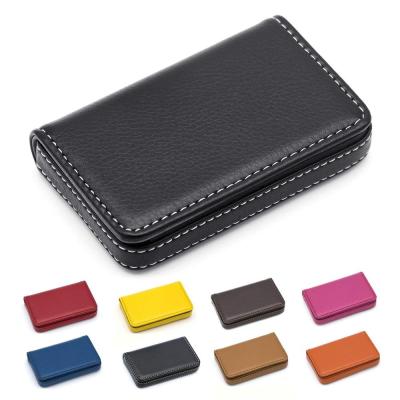 China Bohemian Leather Business Card Holder Case For Men Or WomenPocket Credit Name Card Case Holder With Magnetic Closed for sale