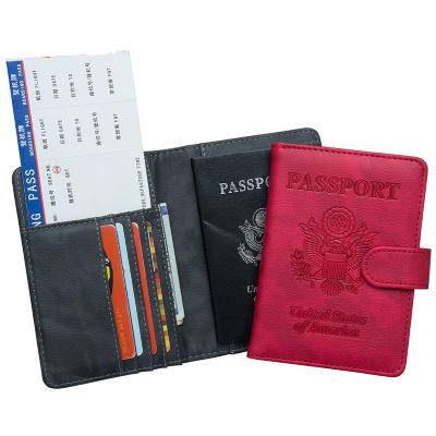 China Leather Passport Cover Holder Wallet PU Cards Case Travel Accessories For Men Women for sale