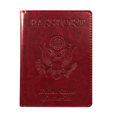 China Hot PU Leather Passport Cover For USA With Printing for sale