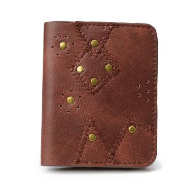 China Vintage Steampunk Front Pocket Pu Leather Credit Cards Wallet Steampunk Coins Purse Money Clip for sale