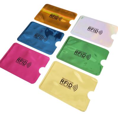 China RFID Blocking Protects Rfid Blocking Credit Card Sleeves Card Holder Protector Debit Anti Theft Luminous Color for sale