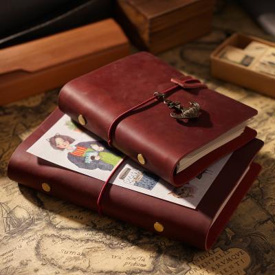 China Refillable Leather Diary Journal Writing Notebook Crazy Horse Genuine Leather Notebook A5 A6 A7 for sale