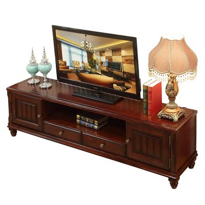 China Modern American Living Room Furniture Set Dark Wood TV Cabinet for sale