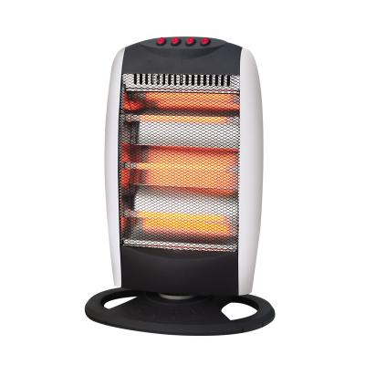 China Portable Household Halogen Quartz Electric Heater Heater With 3 Heat Settings 3 Bar Heavy Duty Base 1200W 90 Degree Swing for sale