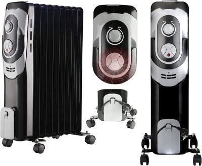 China Household 7/9/11/13 Fins Filled Radiator Oil Heater With 3 Heat Settings , Quiet Portable Electric Heater for sale