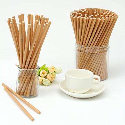 China 6MM*197MM Recyclable High Quality Kraft Paper Straws Manufacturers Decorative Single White Paper Straw Rolls for sale