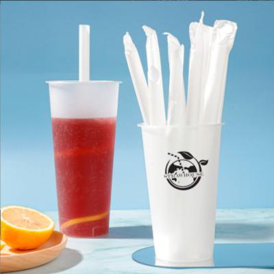 China Eco-Friendly Recyclable Natural Corn Tableware Food Grade Natural White Color Drinking Biodegradable Bamboo Pla Fiber Straws for sale