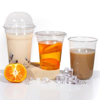 China Single Wall 12oz 16oz 20oz Translucent Thin Plastic Cold Cup For Cold Drink for sale