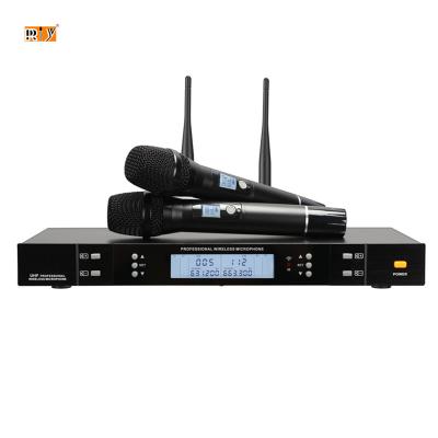 China Headset Microphone RIY-0321-B  Professional Wireless Microphone System UHF IR Infrared Wireless Microphone 2 Channel for sale