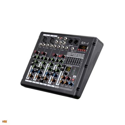 China Stage/church/home/outside activity RX6 Sound Mixer Mixing Console 6 Channel Audio Mixer For Personal Use for sale