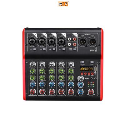 China Stage/church/home/outside activity MINI6 Sound Mixer USB 6 Channel Audio Power Mixer For Singing for sale