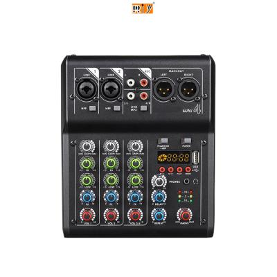 China Stage/church/home/outside activity MINI4 Echo Mixer Amplifier For Sound System 4 Channel Power Mixer for sale